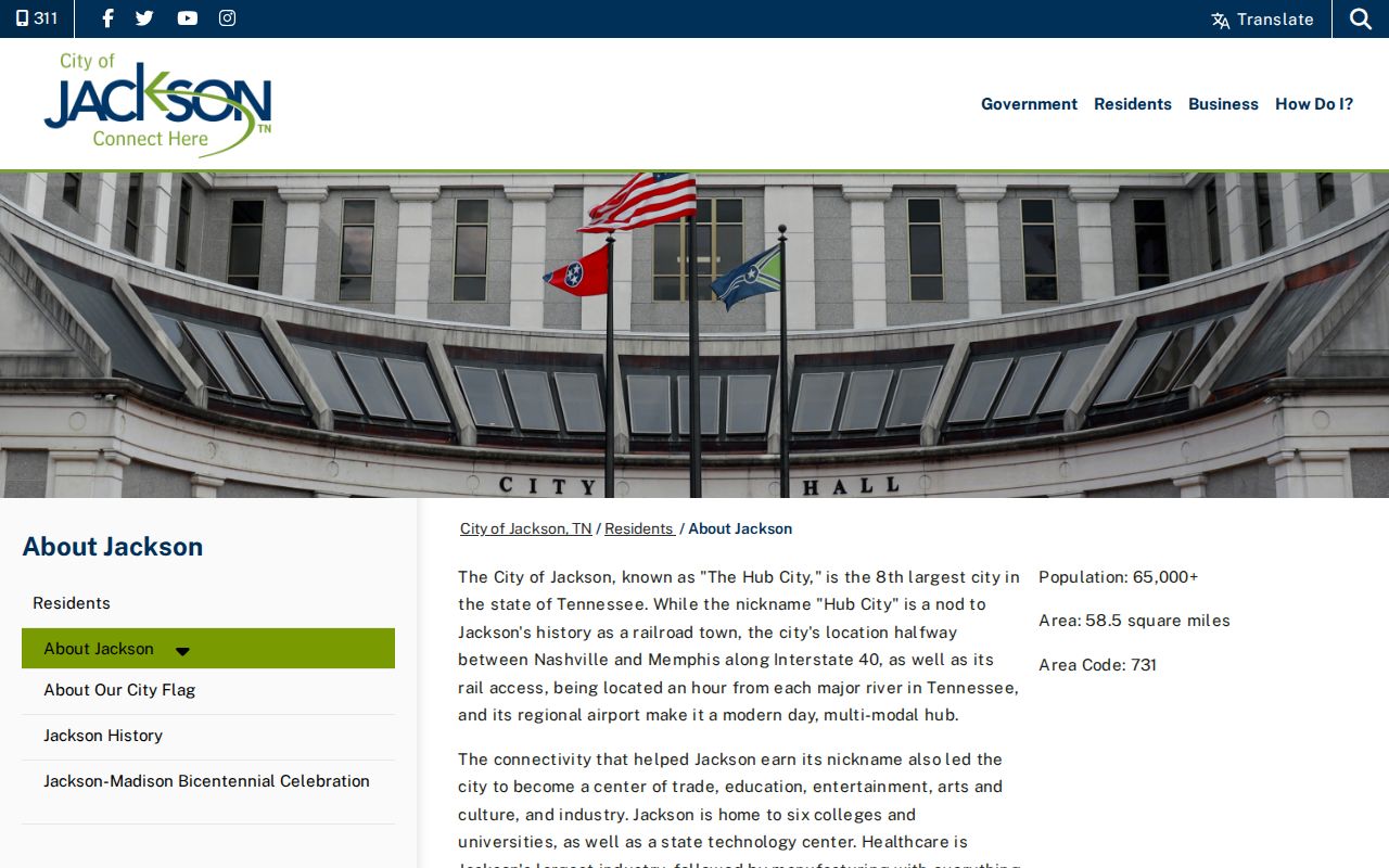 Jackson court docket context from the official city profile