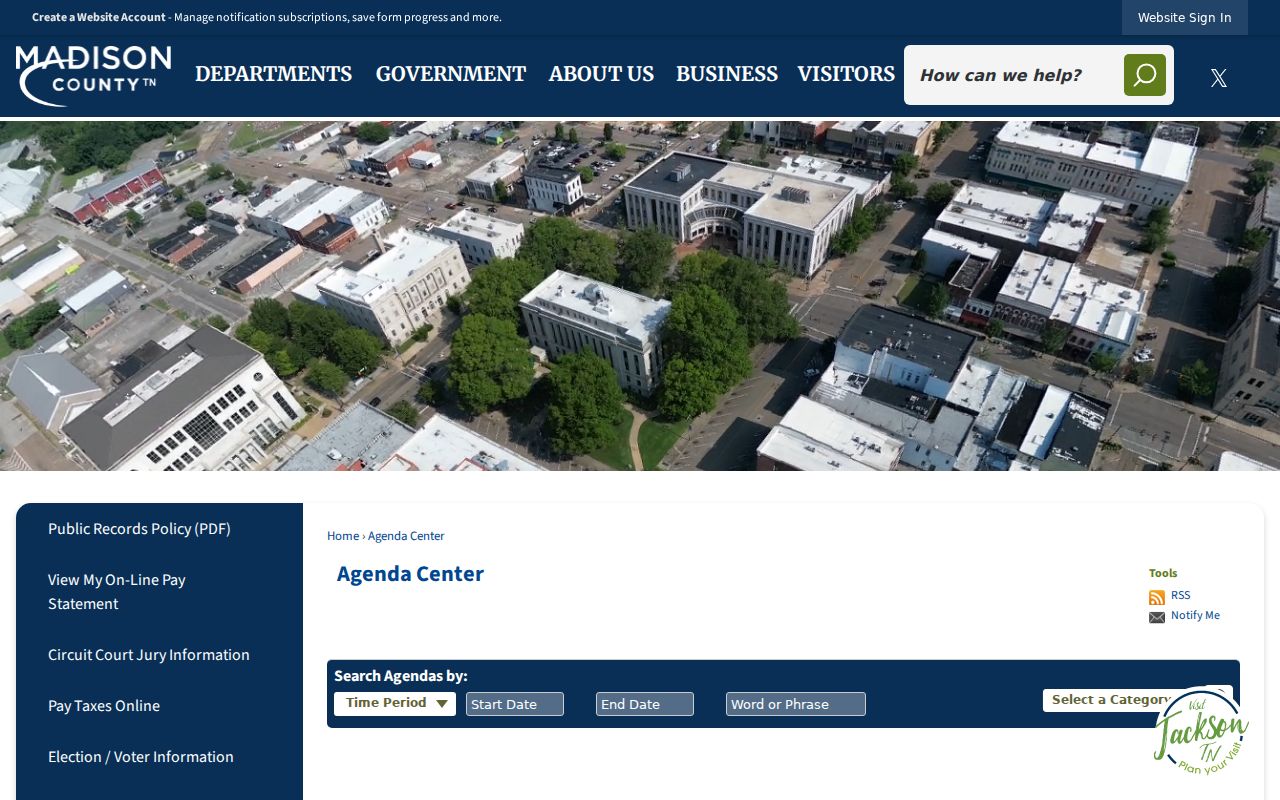 Madison County agenda interface compared with court dates