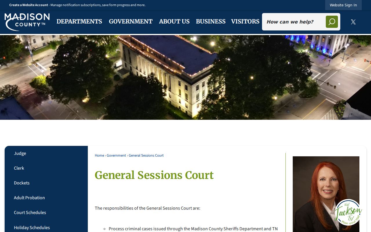 Madison County court docket General Sessions information