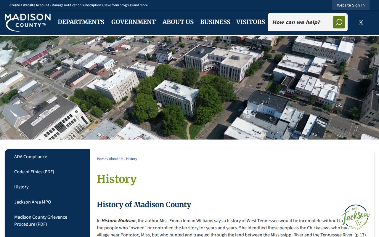 Madison County history source providing context for Medon records